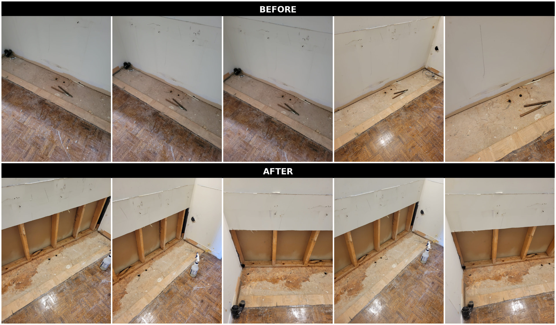 Wall Cavity Drying — before and after